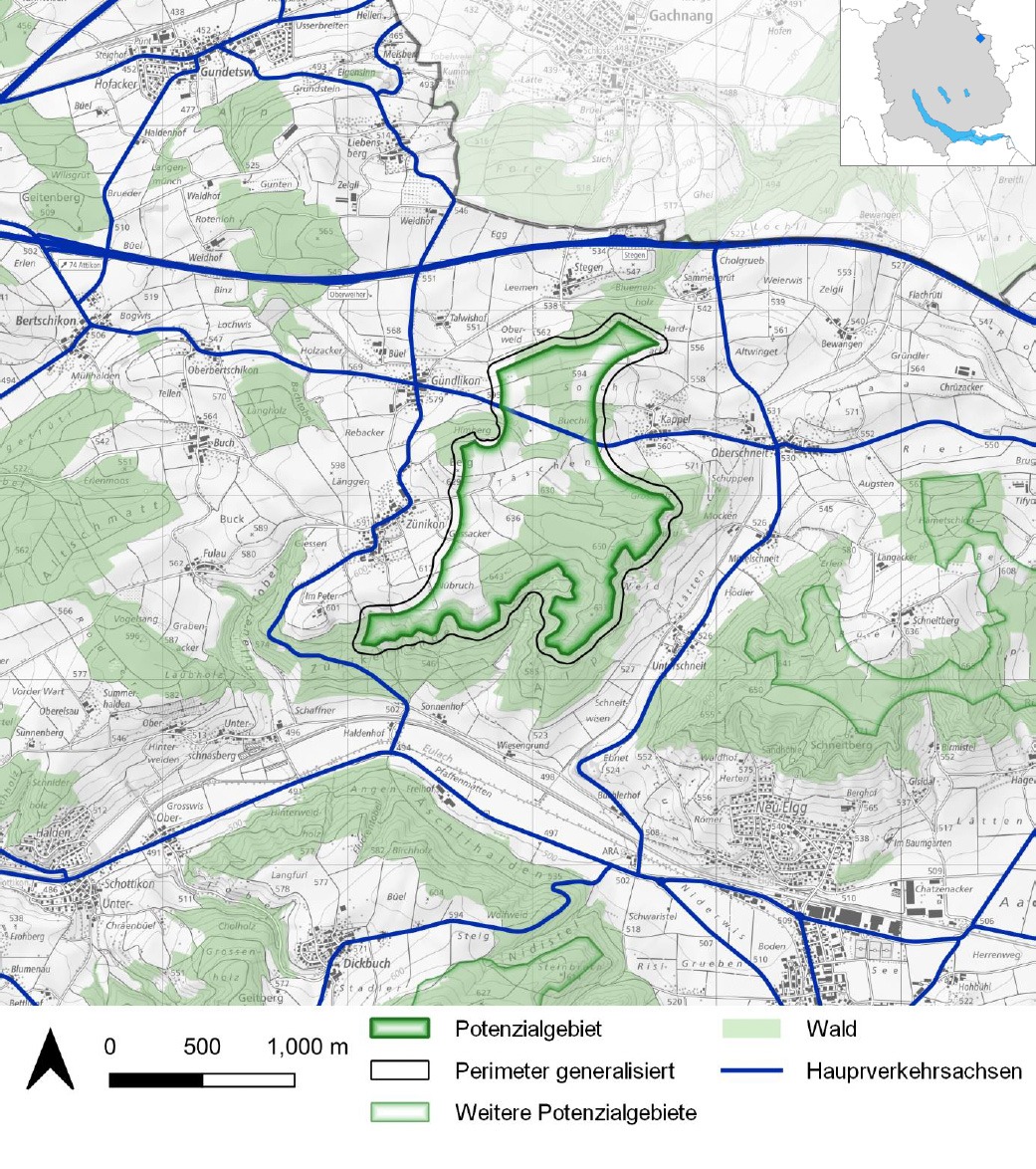 Eignungsgebiet 15 Windenergie Kanton Zürich